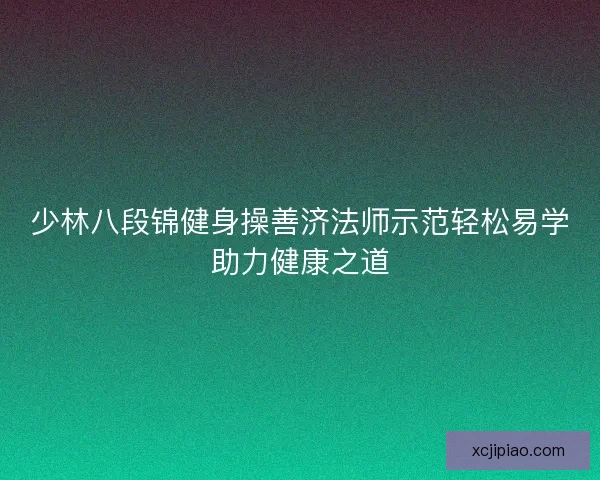 少林八段锦健身操善济法师示范轻松易学助力健康之道