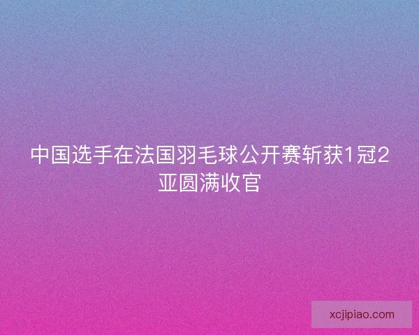 中国选手在法国羽毛球公开赛斩获1冠2亚圆满收官 中国选手在法国羽毛球公开赛斩获1冠2亚圆满收官