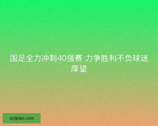国足全力冲刺40强赛 力争胜利不负球迷厚望 国足全力冲刺40强赛 力争胜利不负球迷厚望